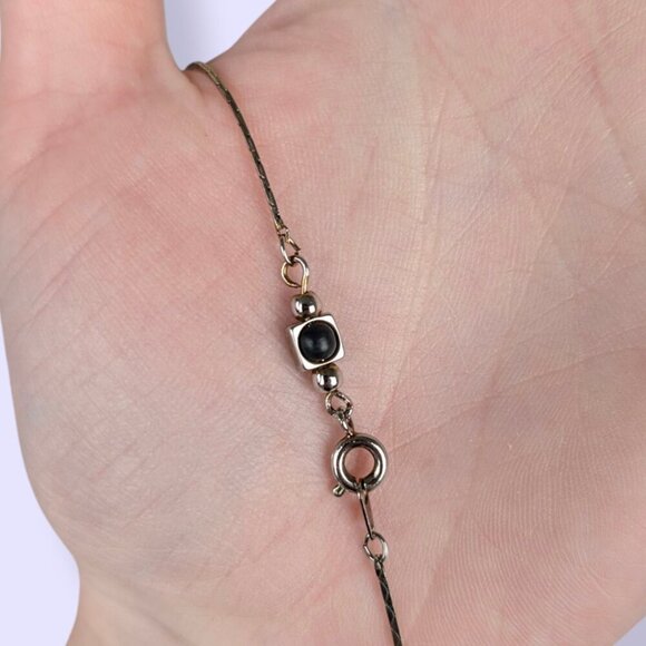 (2/$20) Vintage Black Ball Accented Chain Necklace - Picture 4 of 6